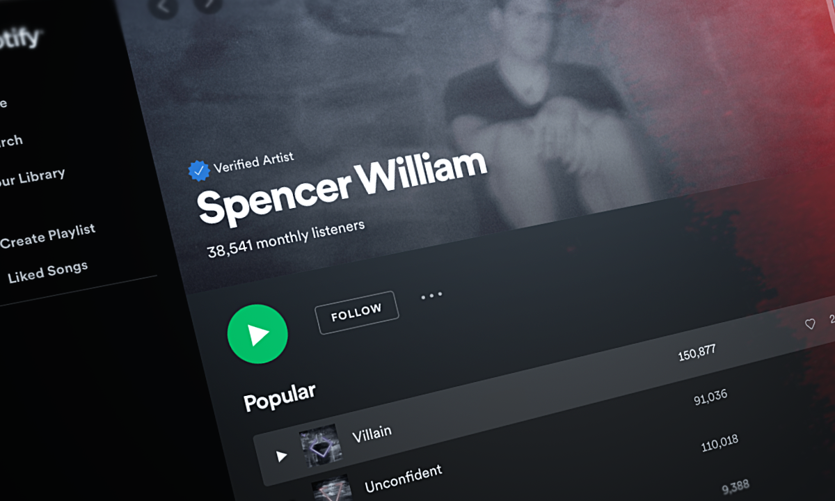 I created a brand and full digital marketing strategy for emerging pop musician Spencer William.